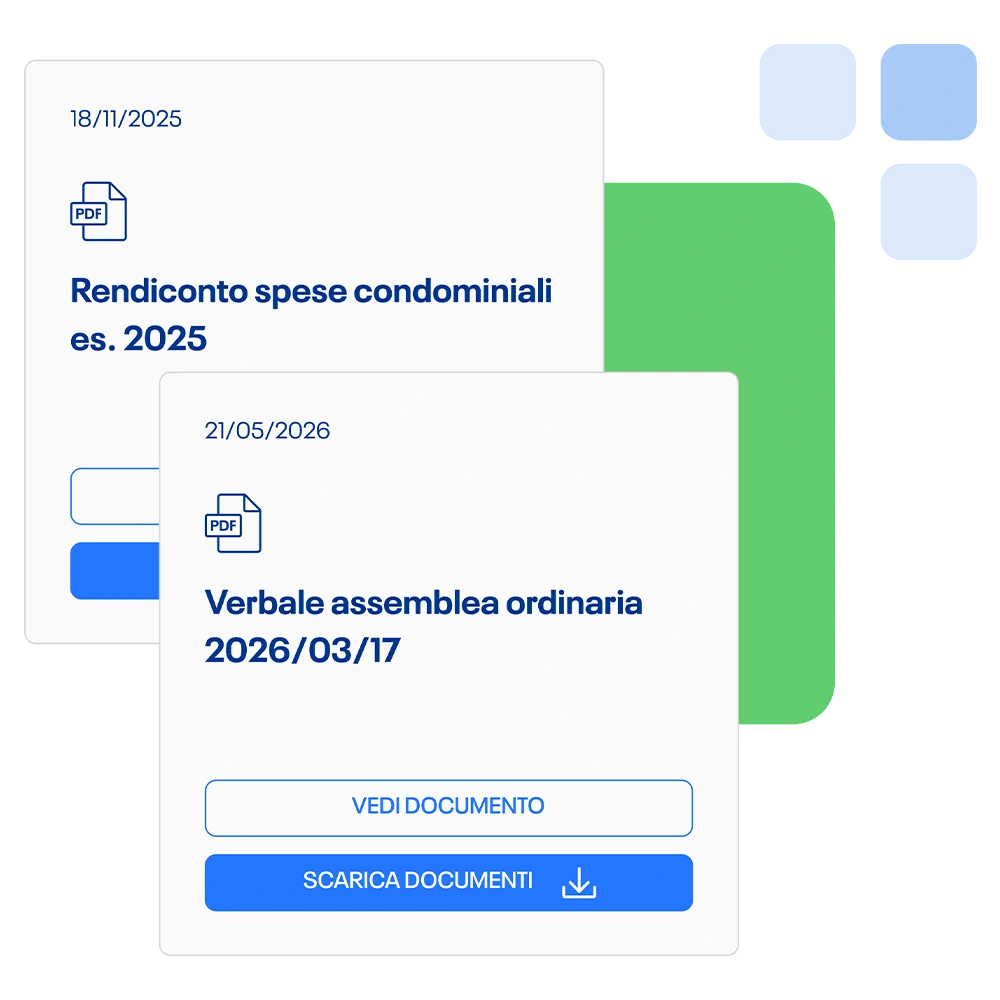 Schermata Rendicondo per caricare e condividere documenti con i condòmini